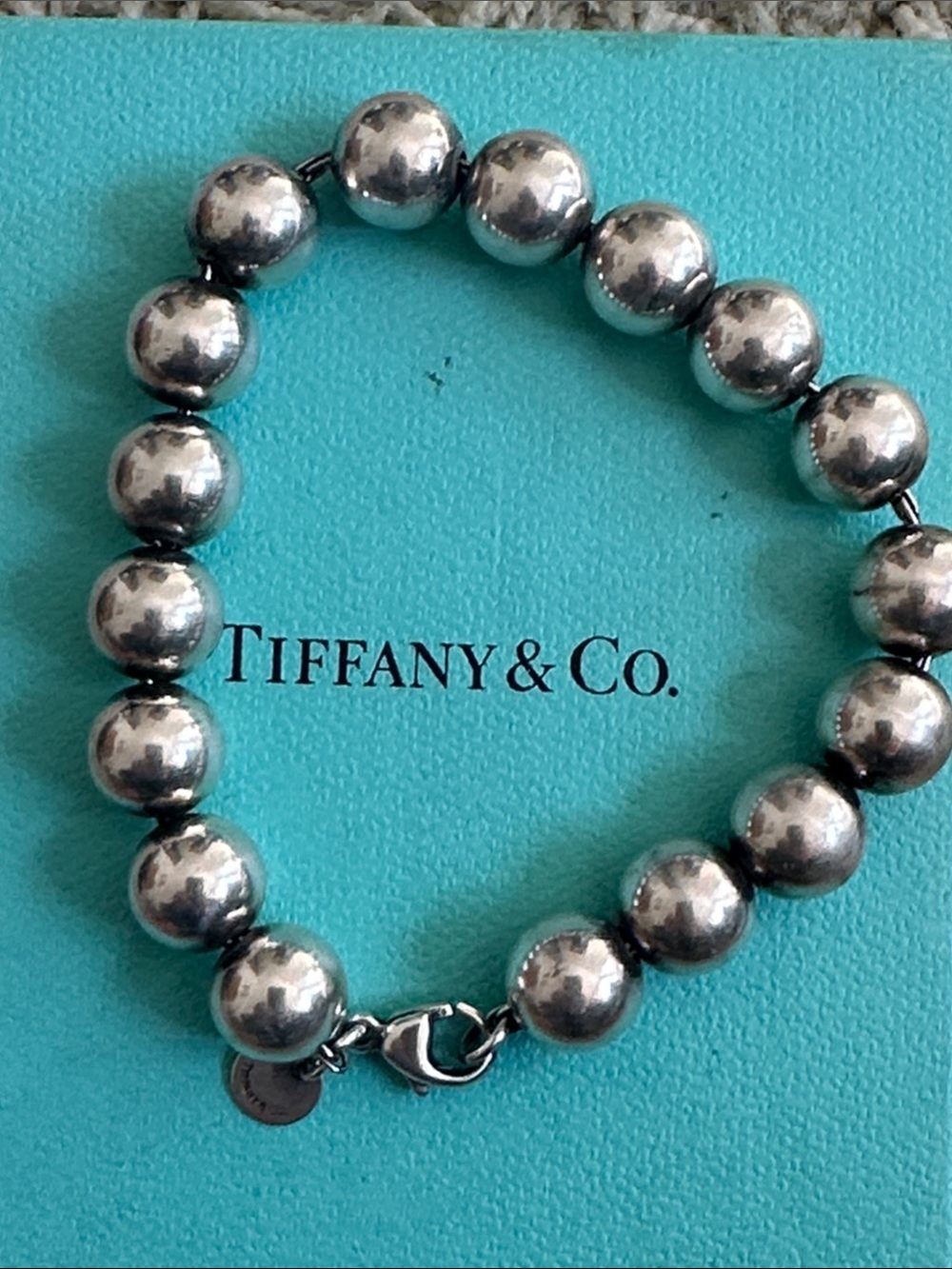 Tiffany & Co. Sterling Silver Hardwear 10mm Ball Bead Link Bracelet 7.25" - Picture 2 of 3